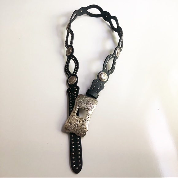 Olga Santini Accessories - Olga Santino | Black Leather Studded Belt Size L